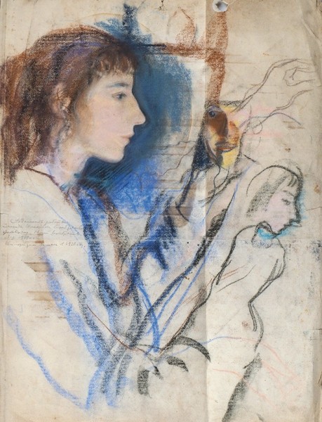 Серебрякова З.Е. (1884-1967). Двусторонняя композиция. Автопортрет. 1910-е гг.